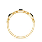 Real Black Spinel Diamond Half Eternity Ring in East West Style AAA - Rosec Jewels