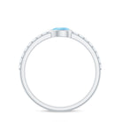 Rosec Jewels-Pear Cut Aquamarine Promise Ring with Diamond
