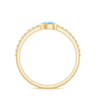 Rosec Jewels-Pear Cut Aquamarine Promise Ring with Diamond