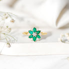 Genuine Emerald and Diamond Nature Inspired Statement Ring AAA - Rosec Jewels