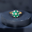 Genuine Emerald and Diamond Nature Inspired Statement Ring AAA - Rosec Jewels