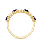 Rosec Jewels-Genuine Blue Sapphire Half Eternity Ring with Diamond