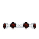 Rosec Jewels-Genuine Garnet Half Eternity Ring with Diamond