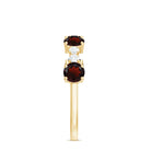Rosec Jewels-Genuine Garnet Half Eternity Ring with Diamond