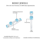 Genuine Aquamarine and Diamond Half Eternity Ring in Prong Setting AAA - Rosec Jewels