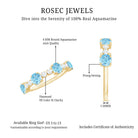 Genuine Aquamarine and Diamond Half Eternity Ring in Prong Setting AAA - Rosec Jewels