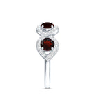 Natural Garnet Diamond Infinity Eternity Ring with Braided Shank AAA - Rosec Jewels