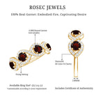 Natural Garnet Diamond Infinity Eternity Ring with Braided Shank AAA - Rosec Jewels