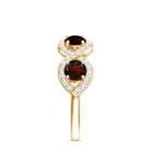 Natural Garnet Diamond Infinity Eternity Ring with Braided Shank AAA - Rosec Jewels