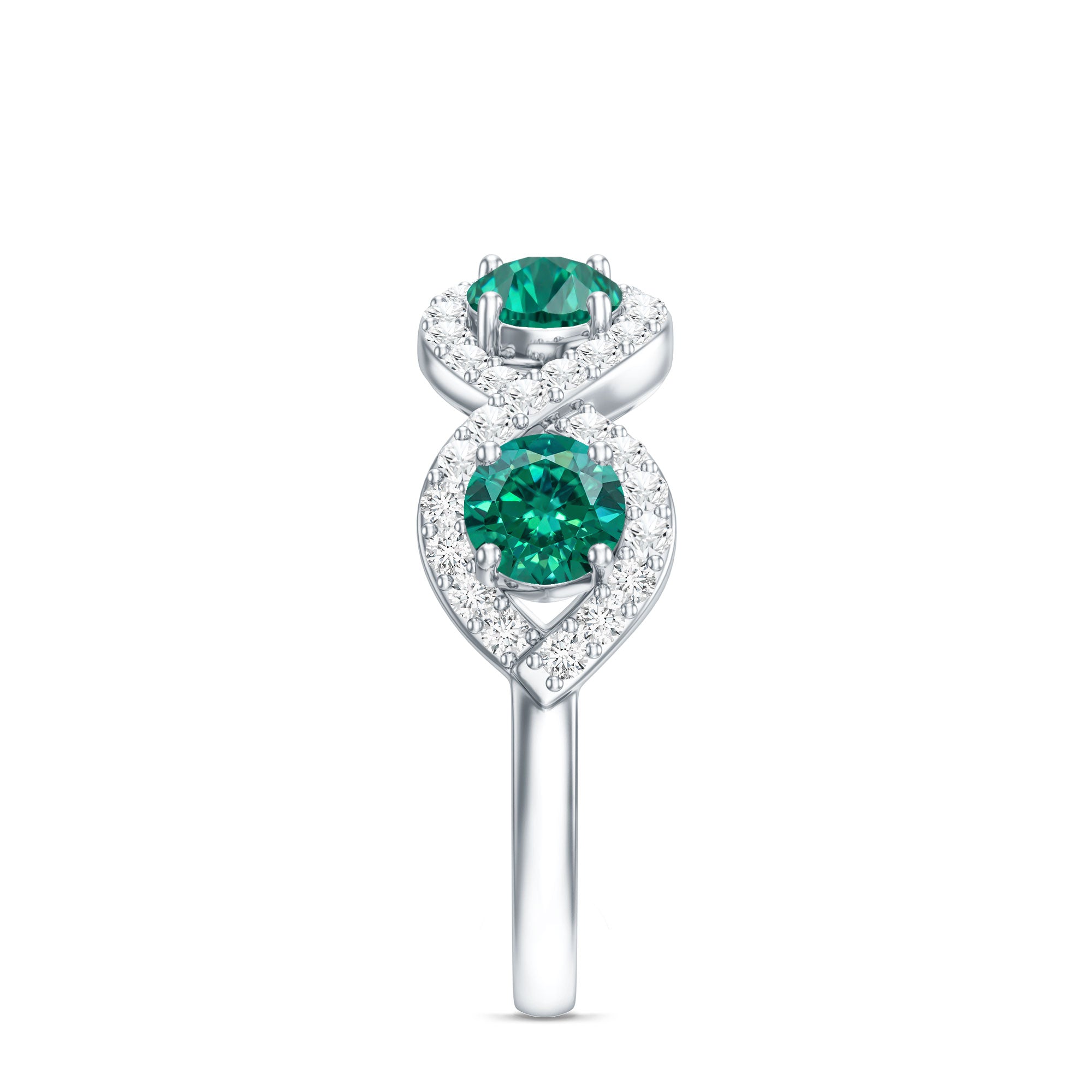Certified Lab Grown Emerald Diamond Infinity Half Eternity Band AAAA - Rosec Jewels