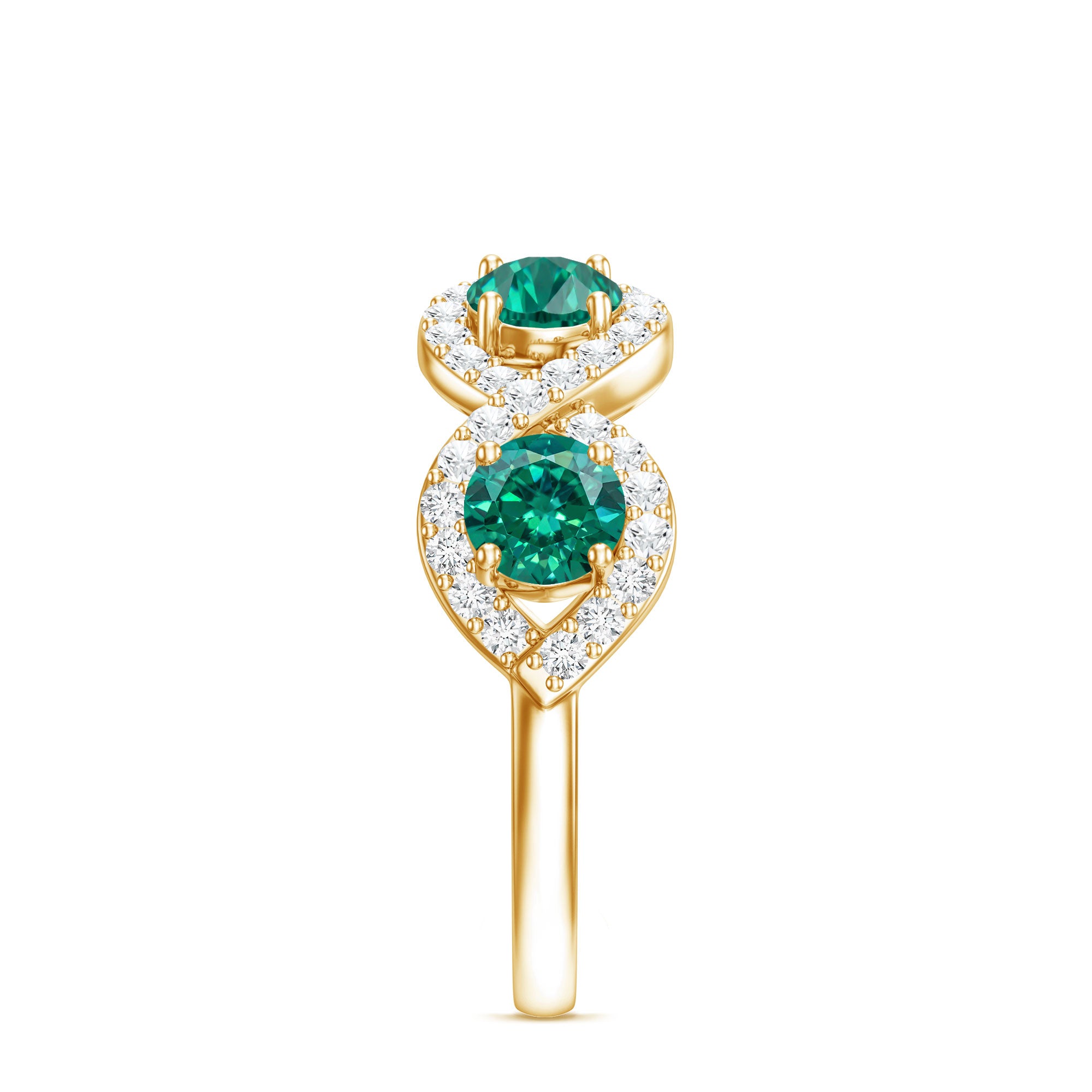 Certified Lab Grown Emerald Diamond Infinity Half Eternity Band AAAA - Rosec Jewels