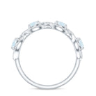 Rosec Jewels-Genuine Moonstone Half Eternity Ring with Diamond
