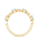 Rosec Jewels-Genuine Moonstone Half Eternity Ring with Diamond