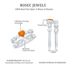Vintage Inspired Fire Opal and Diamond Wedding Ring Set AAA - Rosec Jewels