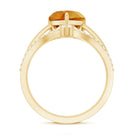 Rosec Jewels-Natural Citrine Heart Engagement Ring with Diamond Enhancer