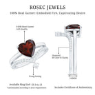 Rosec Jewels-Natural Garnet Heart Shaped Engagement Ring with Diamond Enhancer