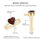 Rosec Jewels-Natural Garnet Heart Shaped Engagement Ring with Diamond Enhancer
