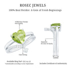 Natural 2 Carat Peridot Heart Engagement Ring with Diamond Enhancer AAA - Rosec Jewels