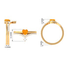 Heart Fire Opal and Diamond Ring Set AAA - Rosec Jewels