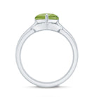 Natural 2 Carat Heart Shape Peridot Wedding Ring Set of 2 with Diamond AAA - Rosec Jewels