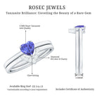 Rosec Jewels-Natural Heart Shape Tanzanite Diamond Wedding Engagement Ring Set