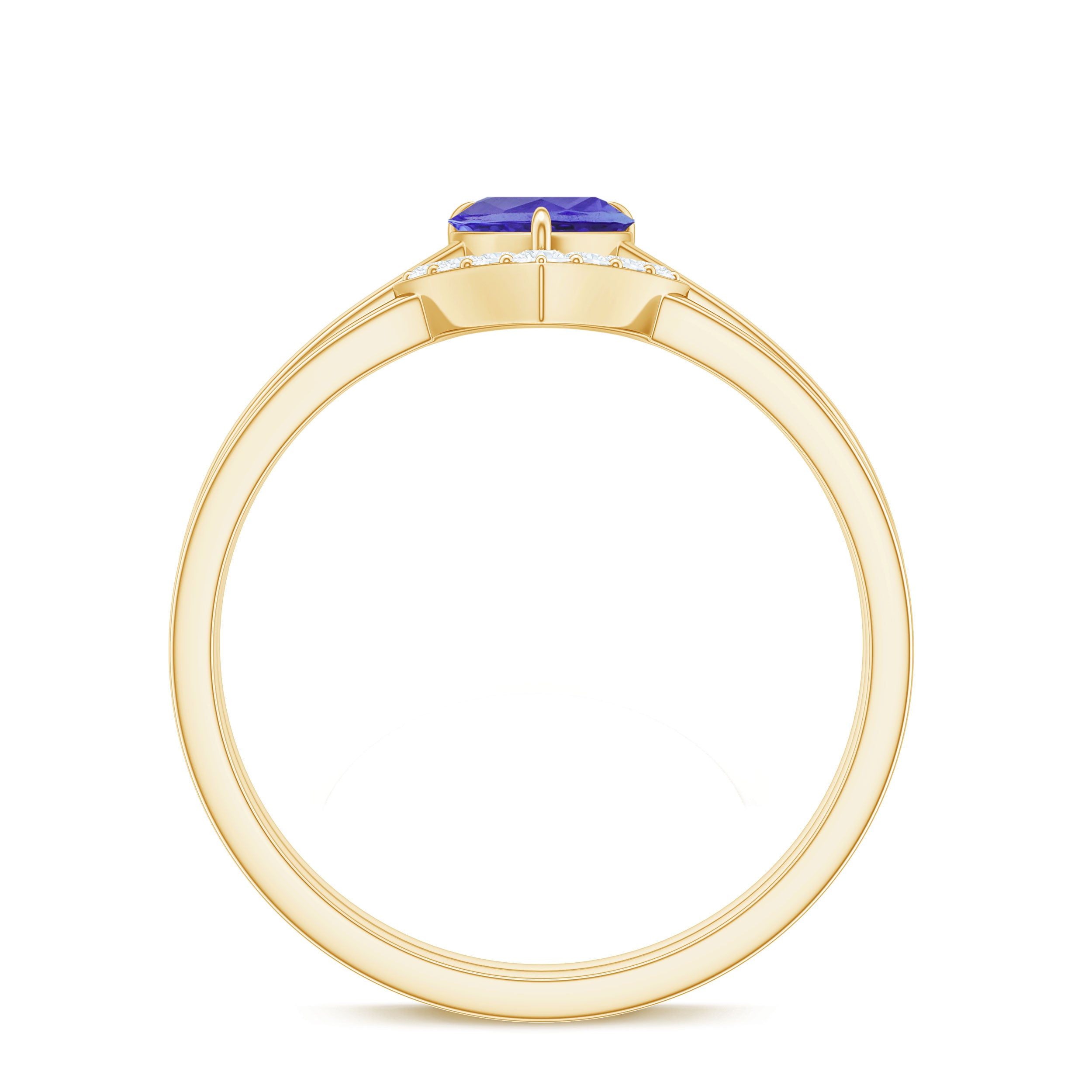 Rosec Jewels-Natural Heart Shape Tanzanite Diamond Wedding Engagement Ring Set
