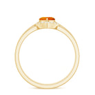 Natural Fire Opal Heart Solitaire Ring Set with Diamond Band AAA - Rosec Jewels