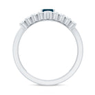 Rosec Jewels-London Blue Topaz Engagement Ring with Diamond Wedding Band