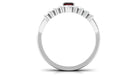 Natural Garnet Emerald Cut Engagement Ring With Diamond Wedding Band AAA - Rosec Jewels