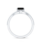 1.6 Carat Emerald Cut Lab Grown Black and White Diamond Wedding Ring Set for Women AAAA ( Synthetic ) - Rosec Jewels
