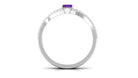 Natural 1.4 Carat Emerald Cut Amethyst Diamond Wedding Ring Set AAA - Rosec Jewels