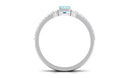 Rosec Jewels-Natural 0.6 Carat Aquamarine and Diamond Emerald Cut Bridal Ring Set