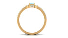 Rosec Jewels-Natural 0.6 Carat Aquamarine and Diamond Emerald Cut Bridal Ring Set