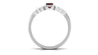 Certified Natural Garnet Diamond Emerald Cut Wedding Bridal Ring Set AAA - Rosec Jewels