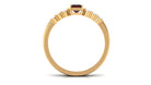 Certified Natural Garnet Diamond Emerald Cut Wedding Bridal Ring Set AAA - Rosec Jewels