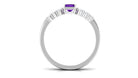 1.4 Carat Emerald Cut Amethyst Engagement Ring with Diamond Enhancer AAA - Rosec Jewels
