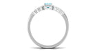 Rosec Jewels-Solitaire 4X6MM Aquamarine and Diamond Emerald Cut Stackable Ring Set