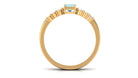 Rosec Jewels-Solitaire 4X6MM Aquamarine and Diamond Emerald Cut Stackable Ring Set
