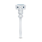 4X6mm Emerald Cut London Blue Topaz Engagement Ring with Beaded Details AAA - Rosec Jewels