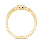 4X6mm Emerald Cut London Blue Topaz Engagement Ring with Beaded Details AAA - Rosec Jewels