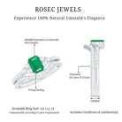 Rosec Jewels-Genuine Emerald Cut Emerald Diamond Bridal Ring Set of 2