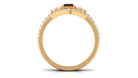 Rosec Jewels-Natural Garnet Diamond Emerald Cut Engagement Wedding Ring Set