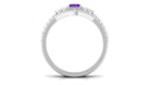 Rosec Jewels-Genuine 1.4 Carat Emerald Cut Amethyst Wedding Ring Set with Diamond