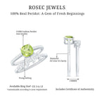 Certified Real 2 Carat Cushion Cut Peridot Engagement Ring with Diamond Enhancer AAA - Rosec Jewels