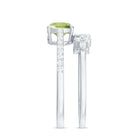 Certified Real 2 Carat Cushion Cut Peridot Engagement Ring with Diamond Enhancer AAA - Rosec Jewels