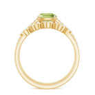 Certified Real 2 Carat Cushion Cut Peridot Engagement Ring with Diamond Enhancer AAA - Rosec Jewels