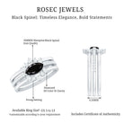 Rosec Jewels-Natural Marquise Black Spinel Diamond 3 Piece Bridal Ring Set