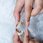 Pear Cut Citrine Bridal Trio Ring Set with Moissanite Band AAA - Rosec Jewels