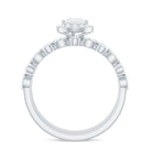 Pear Cut Moonstone Bridal Trio Ring Set with Moissanite Band AAA - Rosec Jewels