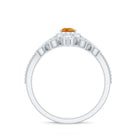 Certified Citrine and Diamond Teardrop Engagement Ring with Enhancer AAA - Rosec Jewels